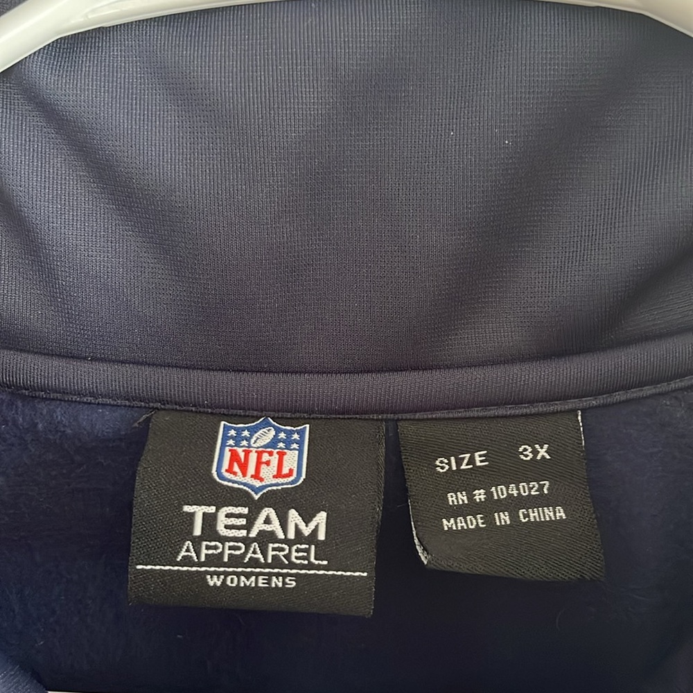 NFL Team Apparel Women Patriots Jacket Size 3X Zipper Up Blue Red - Picture 2 of 8